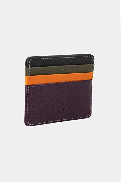 Grande 530-G Hakiki Deri Yatay Süper Slim Kartlık Flother Mürdüm