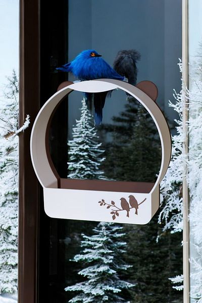 AHWALL Premium Bird Pattern Adhesive Window Cam with Suction Cup