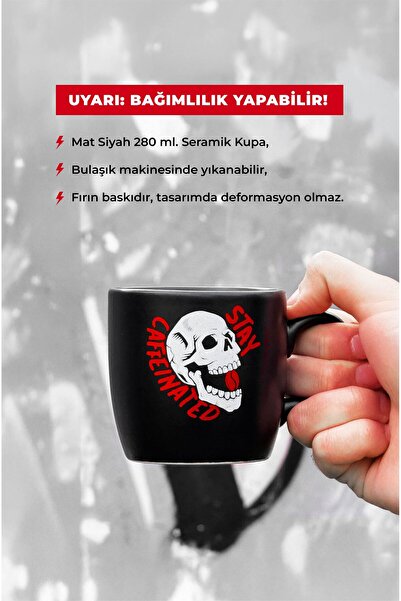 Genel Markalar Siyah Stay Caffeinated Kupa, şık ve kullanışlı içecek kabı