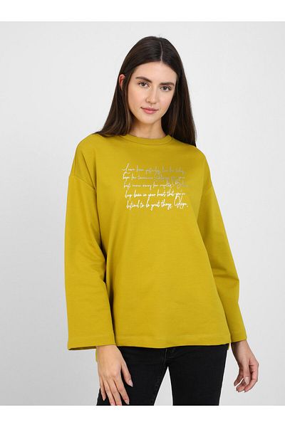 Refka Φούτερ Olive Green Refka - Λεπτομερής εκτύπωση με φύλλο αλουμινίου