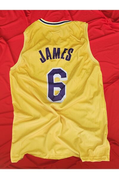 bergibo James 6 Nefes Alan Terletmeyen Basketbol Forma T-shırt Sarı