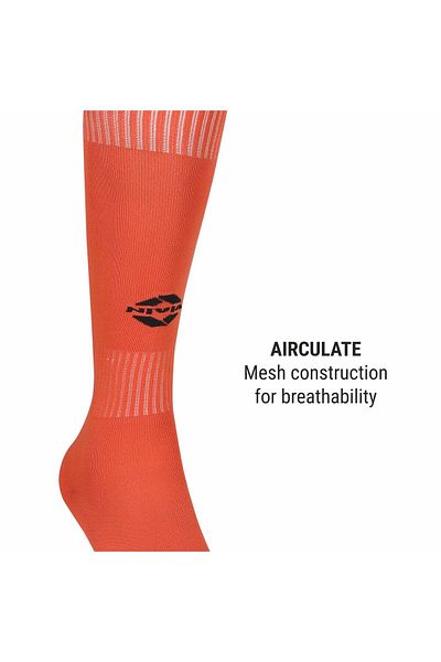 Nivia Plain Encounter Football Socks/Stockings (Orange/Black, M) | for Men & Women