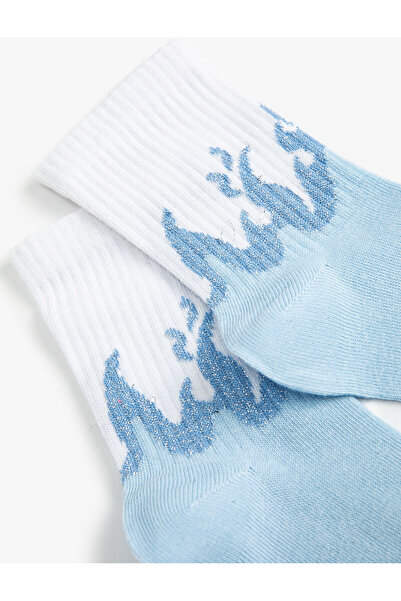 Koton Abstract Patterned Socket Socks with Glitter Look