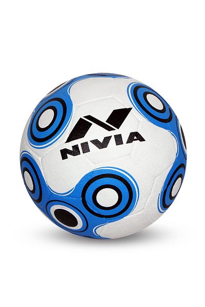 Nivia Spinner Football | White/Blue | Size 5 | Machine Stitched | 32 Panel | Hobby & Training Ball