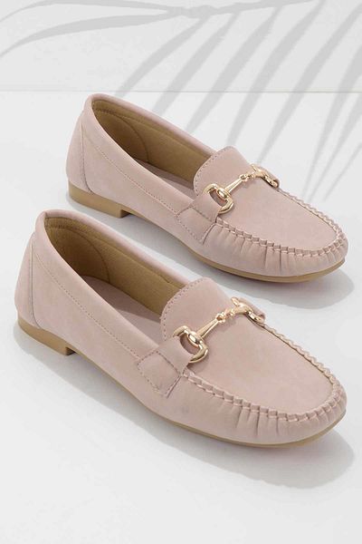 Bambi Fliederfarbene Nubuk-Damen-Loafer-Schuhe K 01542166201
