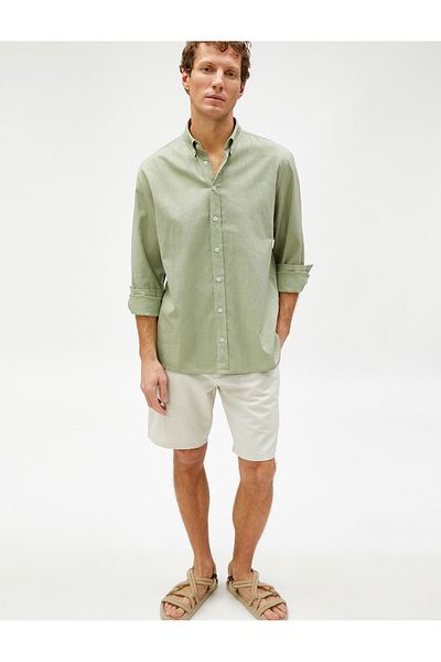 Koton Bermudashorts aus Leinenmischung mit Knopftaschendetail