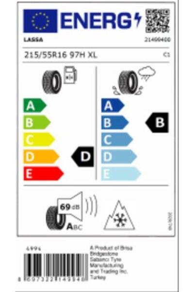 Lassa 215/55 R16 97H XL Snoways 4 Oto Kış Lastiği (Üretim:2024)