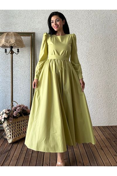 KÜÇÜĞÜM BUTİK Rochie Hijab din Poplin Evazat Verde Ulei