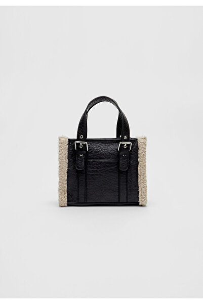 citycenterfashion Geantă de mână și de umăr de damă cu blană artificială Croc...