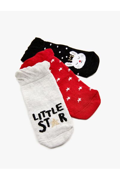 Koton Set of 3 Multicolored Cotton Socks