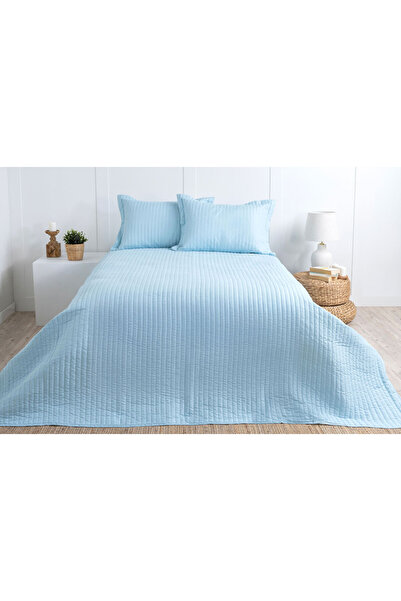 İşbir Yatak Camila Mavi %100 Micro Çift Kişilik Yatak Örtüsü Seti
