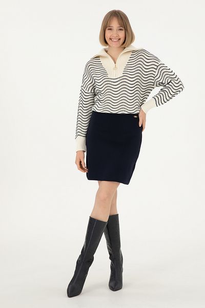 U.S. Polo Assn. Women's Navy Blue Mini Size Knitwear Skirt 50293065-Vr033