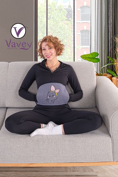 VAVEY الجيل الجديد من Thermogel - حزام الحيض الساخن والبارد مع شريط، لون أنثراسايت مع هدية