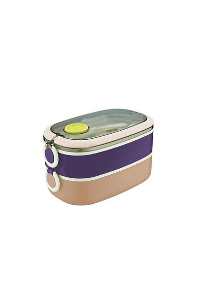 VİP AHMET Vip Ahmet Mini Metal Lunch Box with Spoon and Fork 1.3 Liter 2 Layers Vp-938