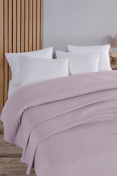Evim Cotton Maya Light Lilac Pique Bedspread Double - 200X230 cm