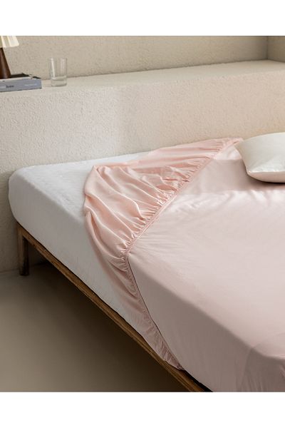 Madame Coco Manon King Size Plus %100 Pamuk Ranforce Lastikli Çarşaf - Açık Pudra