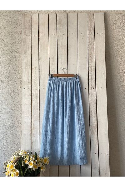 KÜÇÜĞÜM BUTİK Fusta albastră cu dantelă