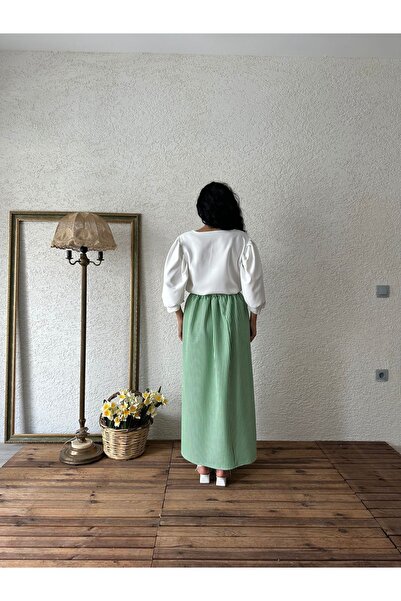 KÜÇÜĞÜM BUTİK Green Striped Skirt Design