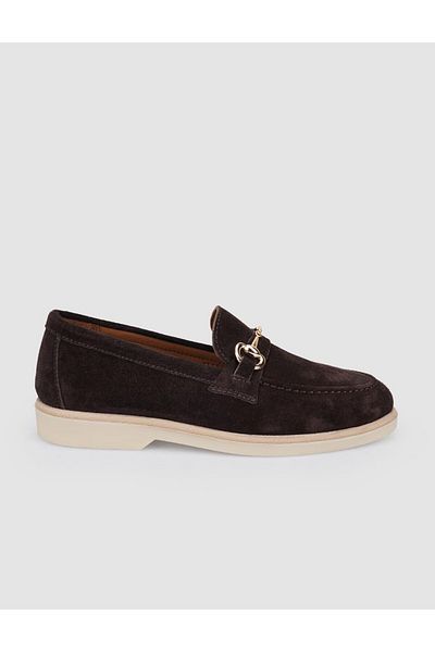 Cabani 100% Genuine Leather Brown Suede Women's Loafer