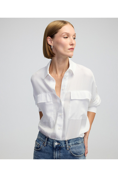 İpekyol Cepli düşük omuz gömlek