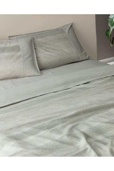 Madame Coco Madame Coco Crep Printed King Size Duvet Cover Set - 100% Cotton Khaki