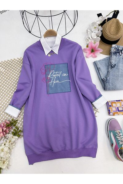 YEDİLALE SWEAT BRODAT ERAȚIAT DE JEANS