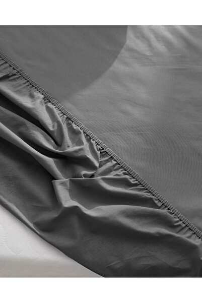 Madame Coco Manon Double - 100% Cotton Ranforce Anthracite Bed Sheet