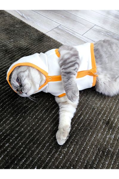 Quun White Stylish Design Cat Dog Cardigan Jacket and Snap Outfit