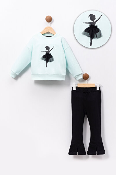 Riffy Baby Print Detailed Oversize Fit Swit-Spanish Leg Leggings Set