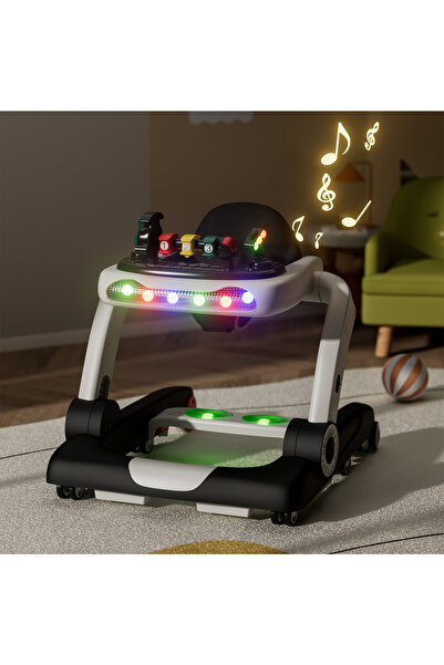 Fab N Funky مشاية أطفال 2 في 1 أنيقة مع ضوء وصوت - أسود