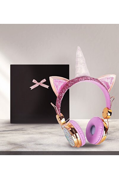 BOWER INNOVATIONS BLUETOOTH KULAKLIK BOWER Parlak Taşlı Unicorn Çocuk Kulaklı...