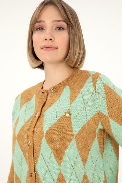 U.S. Polo Assn. Γυναικεία πλεκτά Camel Melange Cardigan 50293118-VR122