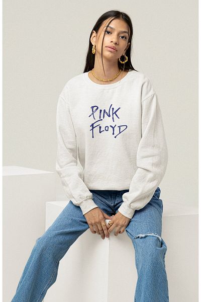 Fuddy Moda Hanorac unisex cu imprimeu pe spate Pink Floyd, fără glugă, hanorac supradimensionat cu imprimeu pentru trupa rock