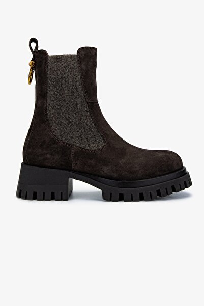Valmenti Kadın Hakiki Deri Gri Düz Bot