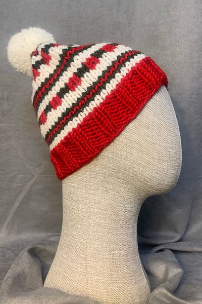 Uretti - Nurten 4514 Women's Wool Beret with Handmade Pompom Detail - Red