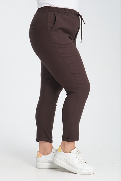Double.Tt Plus Size Women's - Full Lycra, Lace-Up Super Comfortable Double Leg Ankle-Length High-End Pants