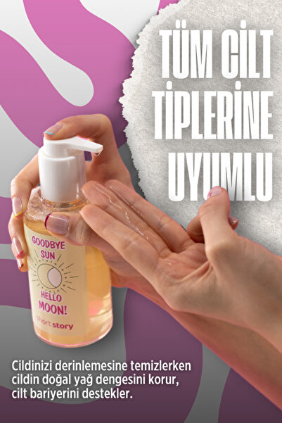 short story Goodbye Sun, Hello Moon! Botanik Yüz Temizleme Yağı, Yeşil Çay, Jojoba, E vitaminli Multi Formül