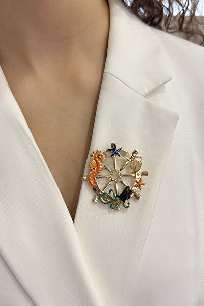 Modex Denizatı Detaylı Gemi Dümeni Broş (Ölçü:5cm)