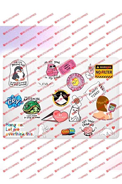 Katze Stickers Mental Art Sanat Temalı Laptop Notebook Tablet Sticker Seti -1...