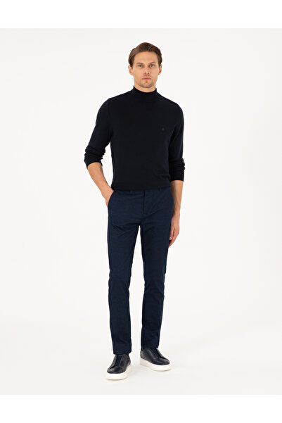 Pierre Cardin Mornarsko plave Slim fit platnene pantalone 50292346-VR033