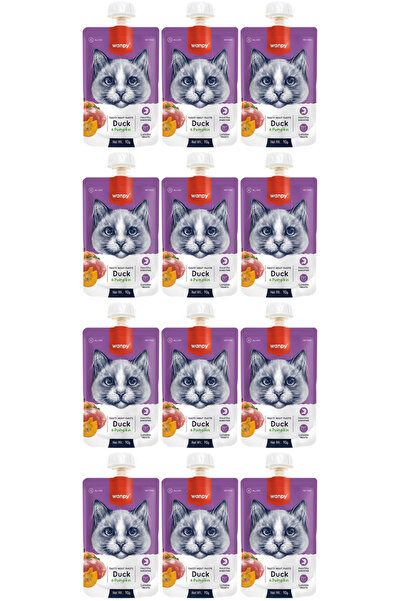 Wanpy Taze Ördekli Ve Bal Kabaklı Kedi Et Ezmesi 90gr - 12 Adet