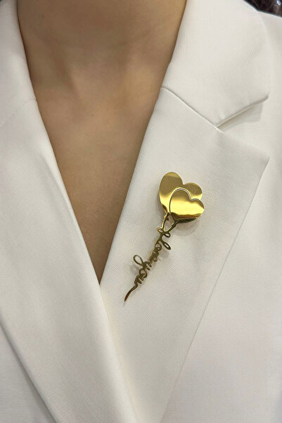 Modex İkili Kalp I Love You Broş (Ölçü:6 cm)