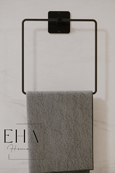 EHA HOME Yapışkanlı Siyah Kare Havluluk