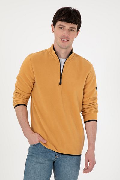 U.S. Polo Assn. سويت شيرت من الصوف الأساسي بنصف سحاب للرجال 50298085 -vr015