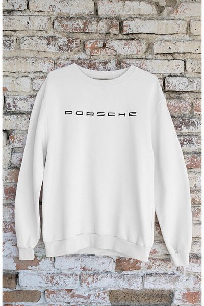 Fuddy Moda Unisex King of the Ring Back Printed Hoodless Sweatshirt, Oversize Porsche Printed Sweatshirt