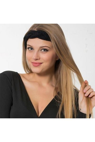 Modex Black Knitted - Wool Hair Band