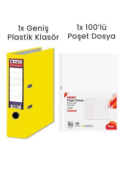 Tigra 1 Piece Tigra Wide Folder 1 Piece Noki 100 Pieces Sachet File Office Set