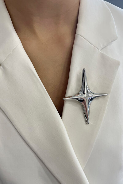 Modex Düz Plaka Kuzey Yıldızı Broş (En:6cm Boy:7cm)