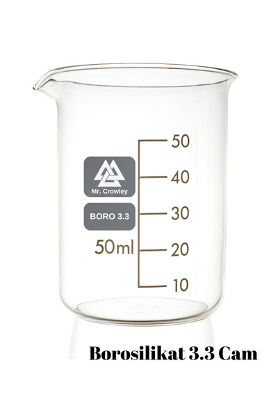 Mr. Crowley Cam Beher 50 ml Kısa Form Isıya Dayanıklı