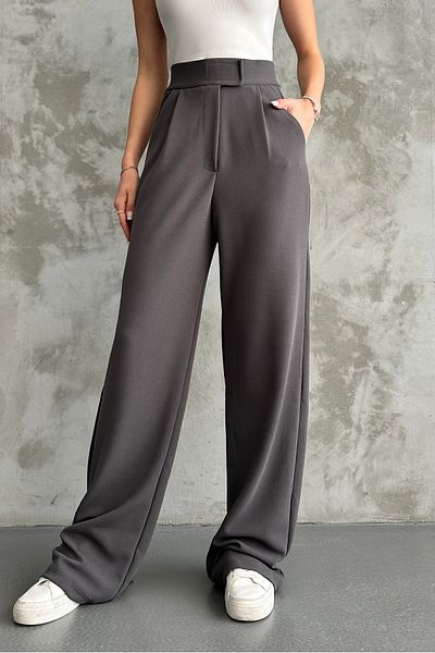 macharel jeans Smoked Women's Lycra Velcro Closure Palazzo Trousers